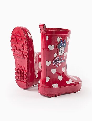Bottes de Pluie à Motif de Cœurs Minnie