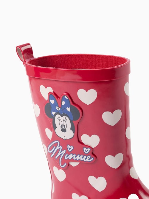 Bottes de Pluie à Motif de Cœurs Minnie - Kiabi