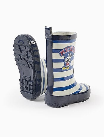 Bottes de Pluie à Motif Rayé Mickey