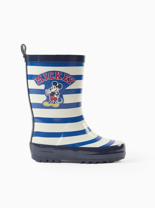 Bottes de Pluie à Motif Rayé Mickey - Kiabi