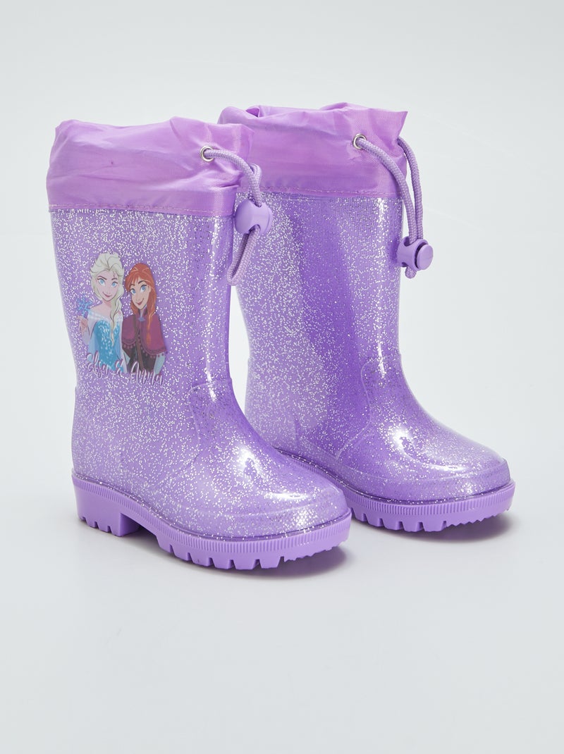 Bottes de pluie à paillette 'Reine des Neiges' Violet - Kiabi