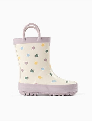 Bottes de pluie avec anses et motif à pois