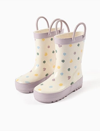 Bottes de pluie avec anses et motif à pois