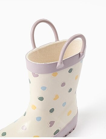 Bottes de pluie avec anses et motif à pois