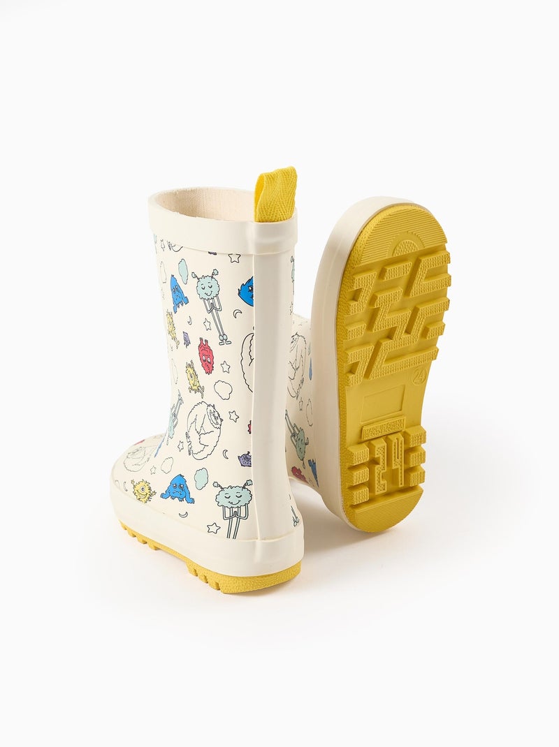 Bottes de Pluie avec Motif Blanc - Kiabi