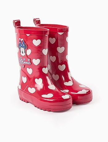 Bottes de Pluie avec Motif de Cœurs Minnie