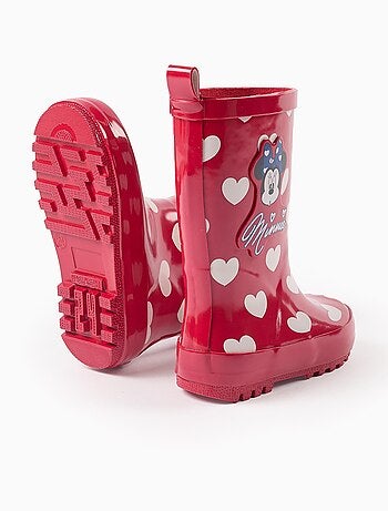 Bottes de Pluie avec Motif de Cœurs Minnie