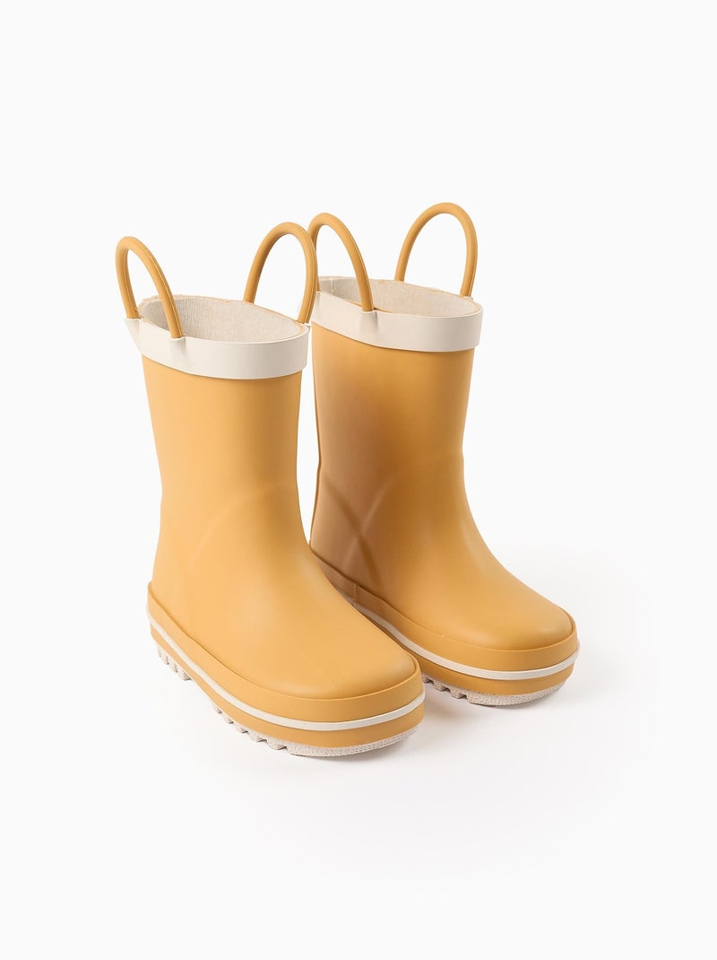 Bottes de Pluie avec Rayures Cointrasteées Jaune - Kiabi
