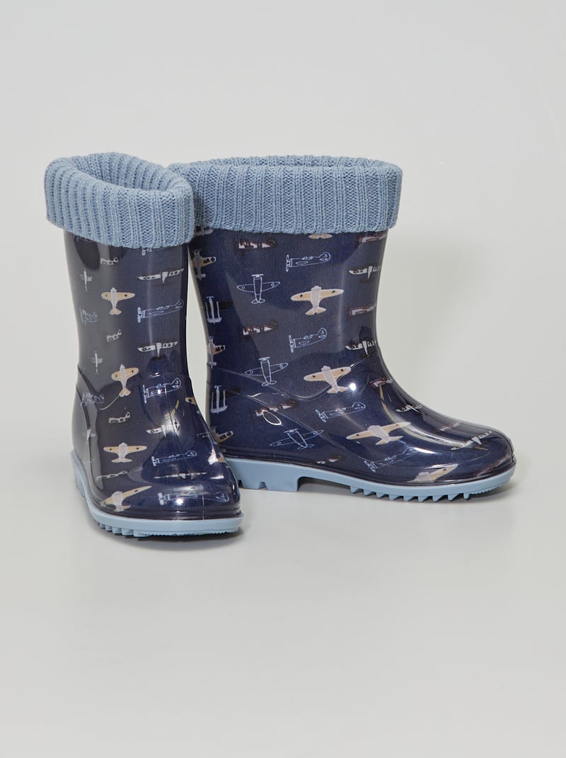 Bottes de pluie 'avions' Bleu - Kiabi