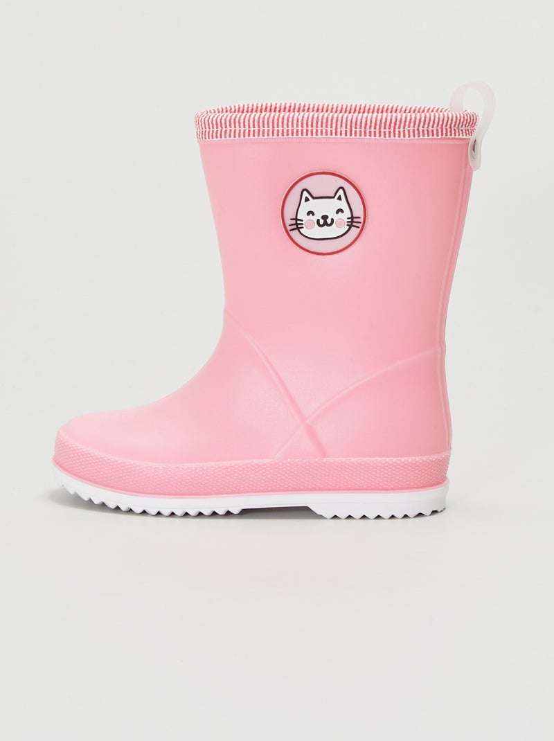 Bottes de pluie 'chat' rose - Kiabi