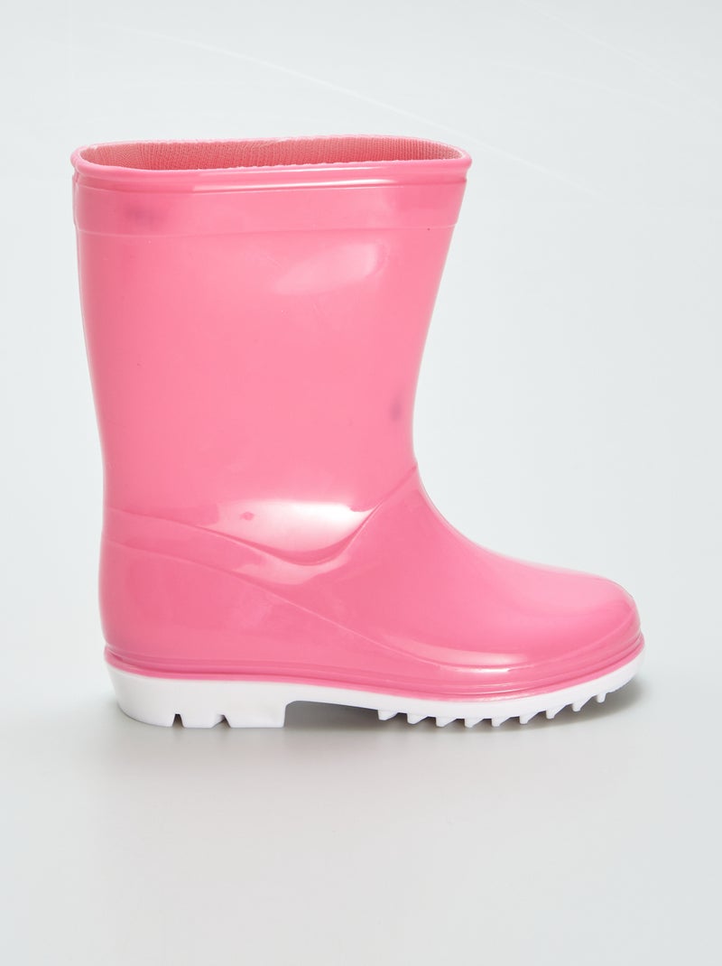 Bottes de pluie colorées Rose - Kiabi