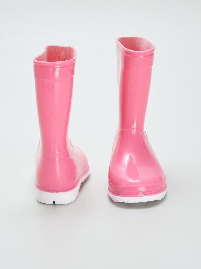 Bottes de pluie colorées Rose - Kiabi
