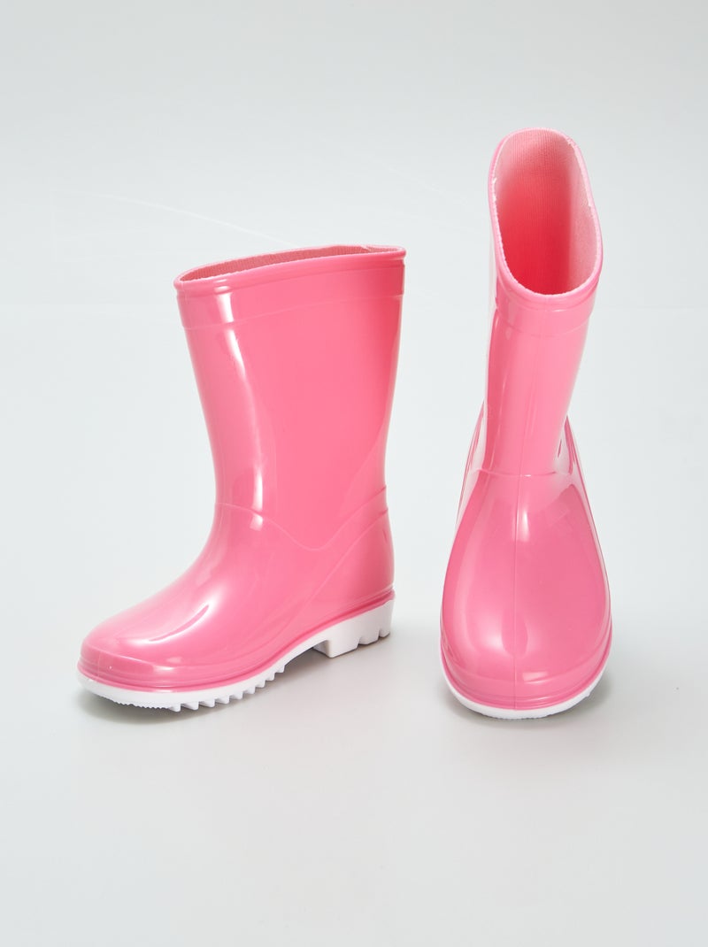 Bottes de pluie colorées Rose - Kiabi