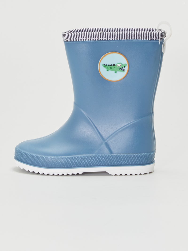 Bottes de pluie 'croco' bleu - Kiabi