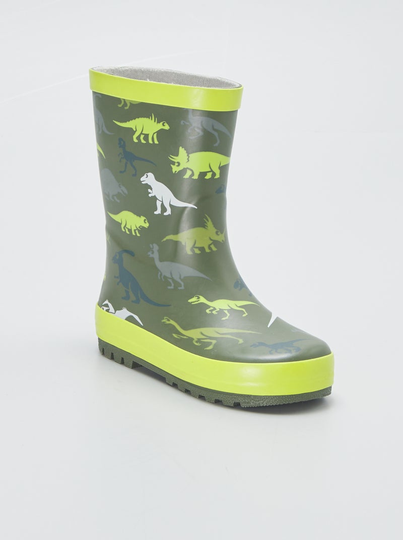 Bottes de pluie 'Dinosaures' Vert - Kiabi