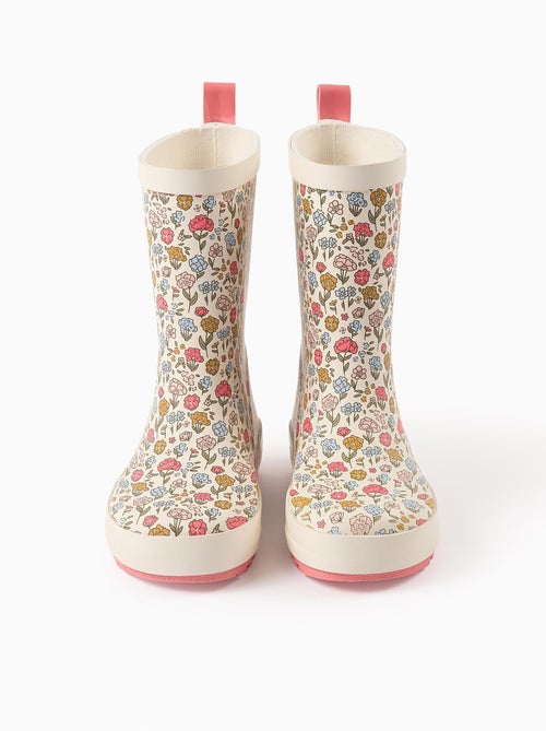 Bottes de Pluie en Caoutchouc à Motif Floral - Kiabi