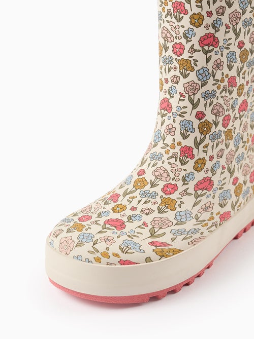 Bottes de Pluie en Caoutchouc à Motif Floral - Kiabi