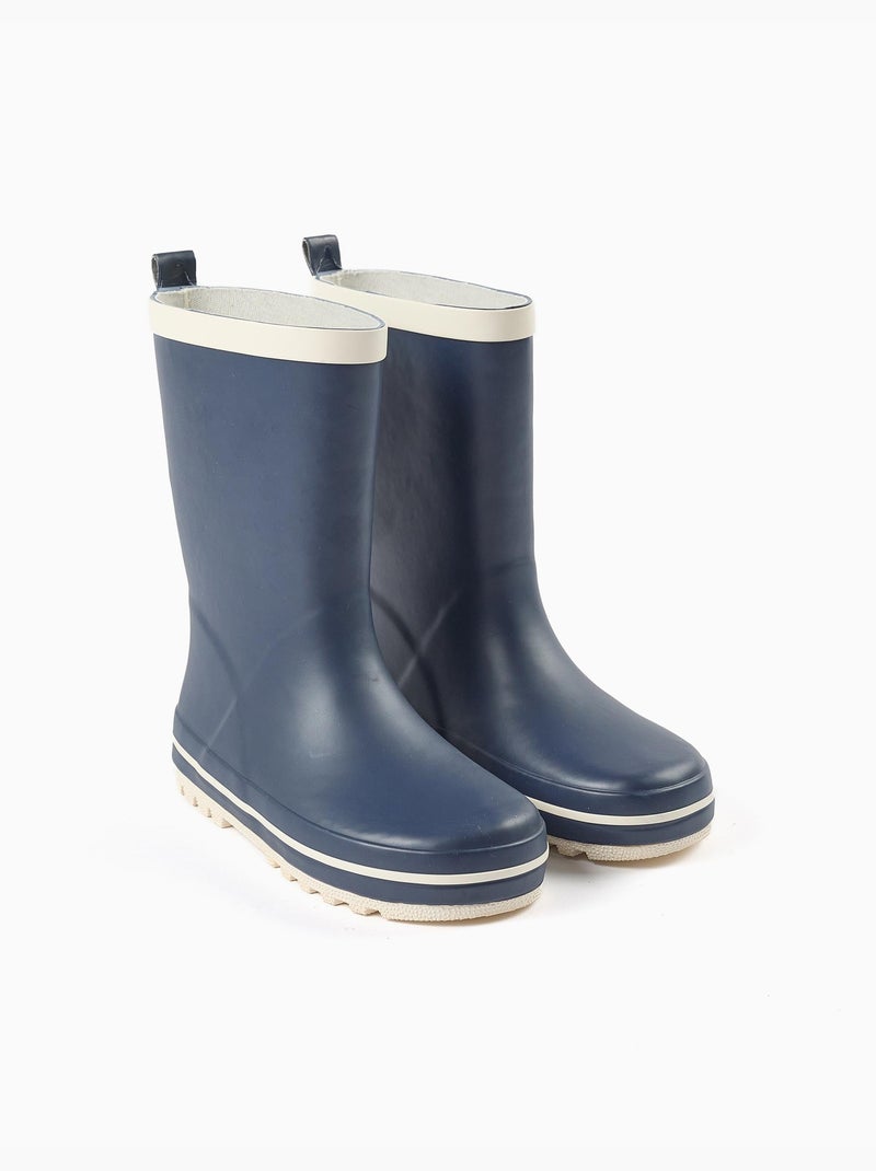 Bottes de pluie en caoutchouc avec semelle antidérapante Bleu Bleu - Kiabi