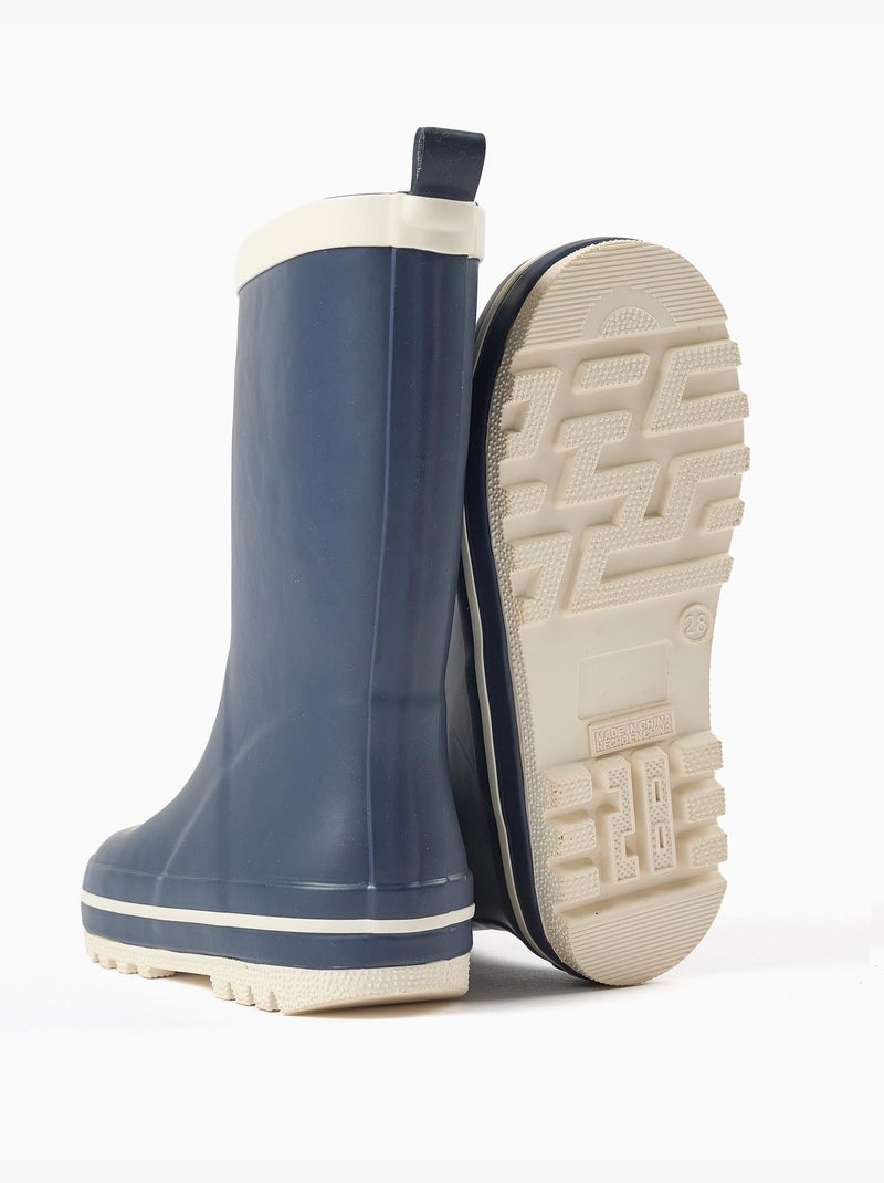 Bottes de pluie en caoutchouc avec semelle antidérapante Bleu Bleu - Kiabi