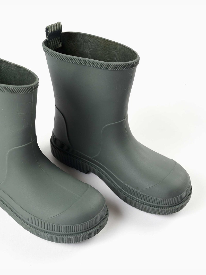 Bottes de pluie en caoutchouc avec semelle antidérapante Vert - Kiabi