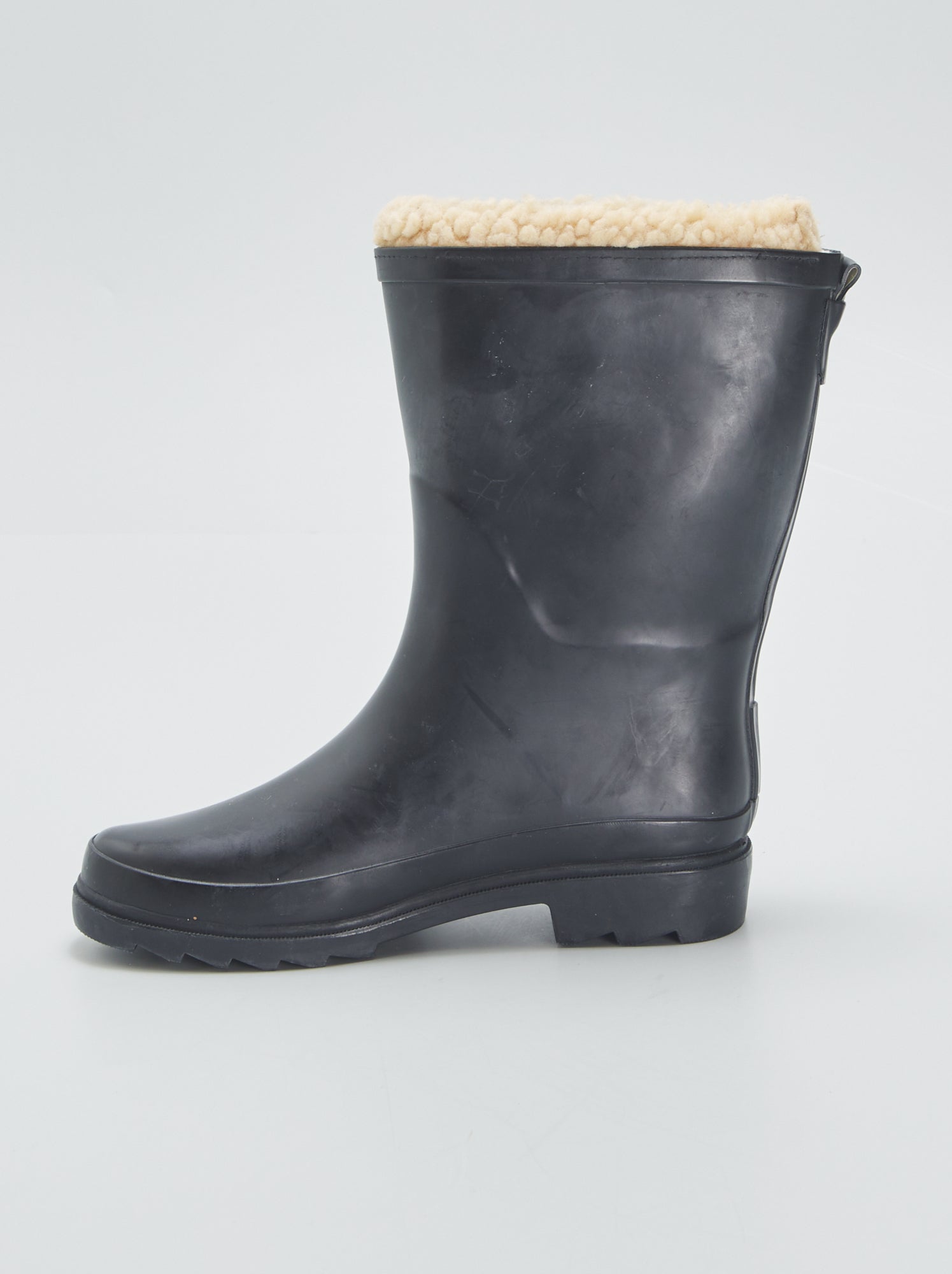 Bottes de pluie fourrees noir Kiabi 28.00