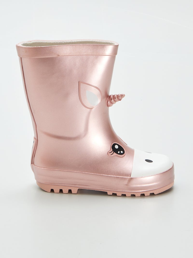 Bottes de pluie 'Licorne' Rose - Kiabi