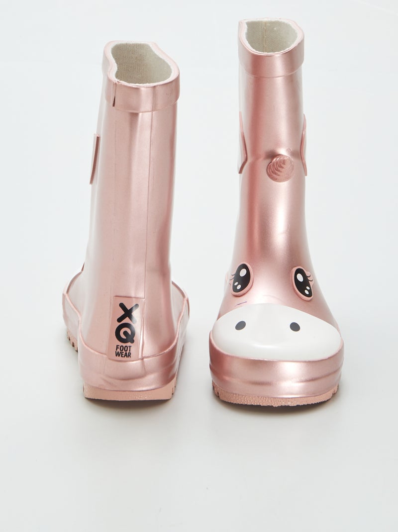 Bottes de pluie 'Licorne' Rose - Kiabi