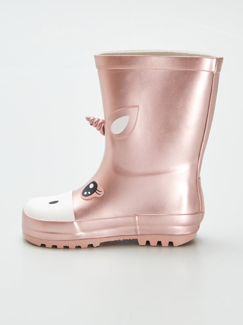 Bottes de pluie 'Licorne' Rose - Kiabi