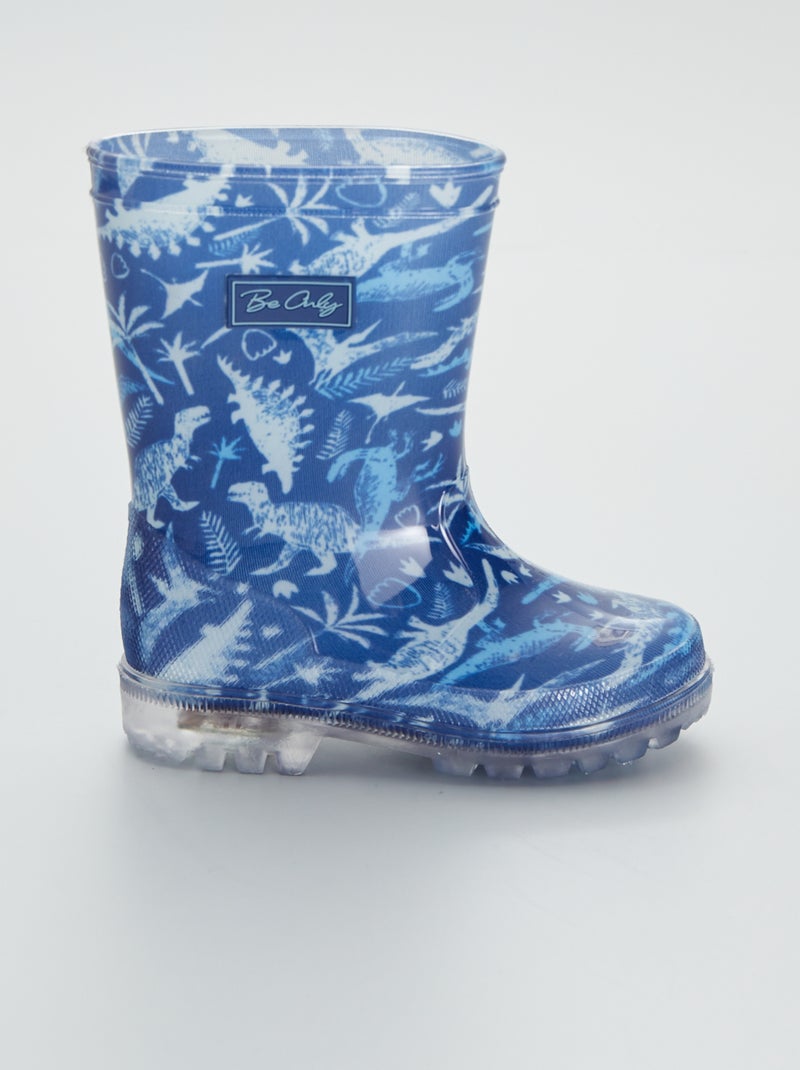 Bottes de pluie lumineuses 'dinosaures' BLEU1 - Kiabi