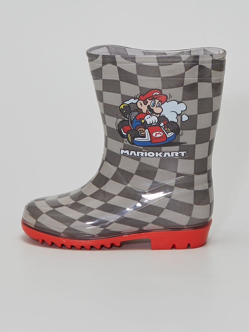 Bottes de pluie 'Mario Kart' gris/rouge - Kiabi