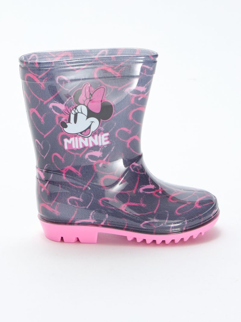 Bottes de pluie 'Minnie' Noir/rose - Kiabi
