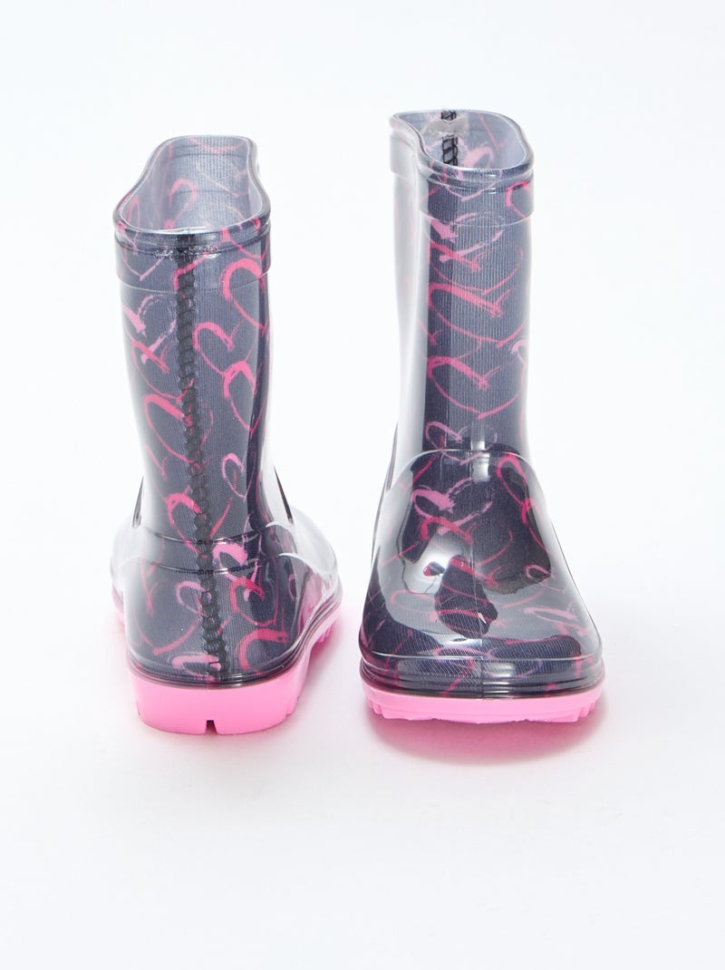 Bottes de pluie 'Minnie' Noir/rose - Kiabi