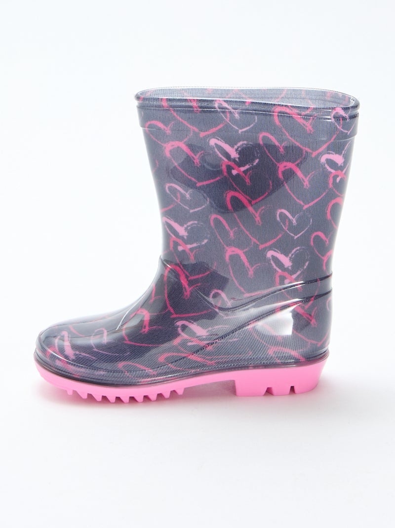 Bottes de pluie 'Minnie' Noir/rose - Kiabi