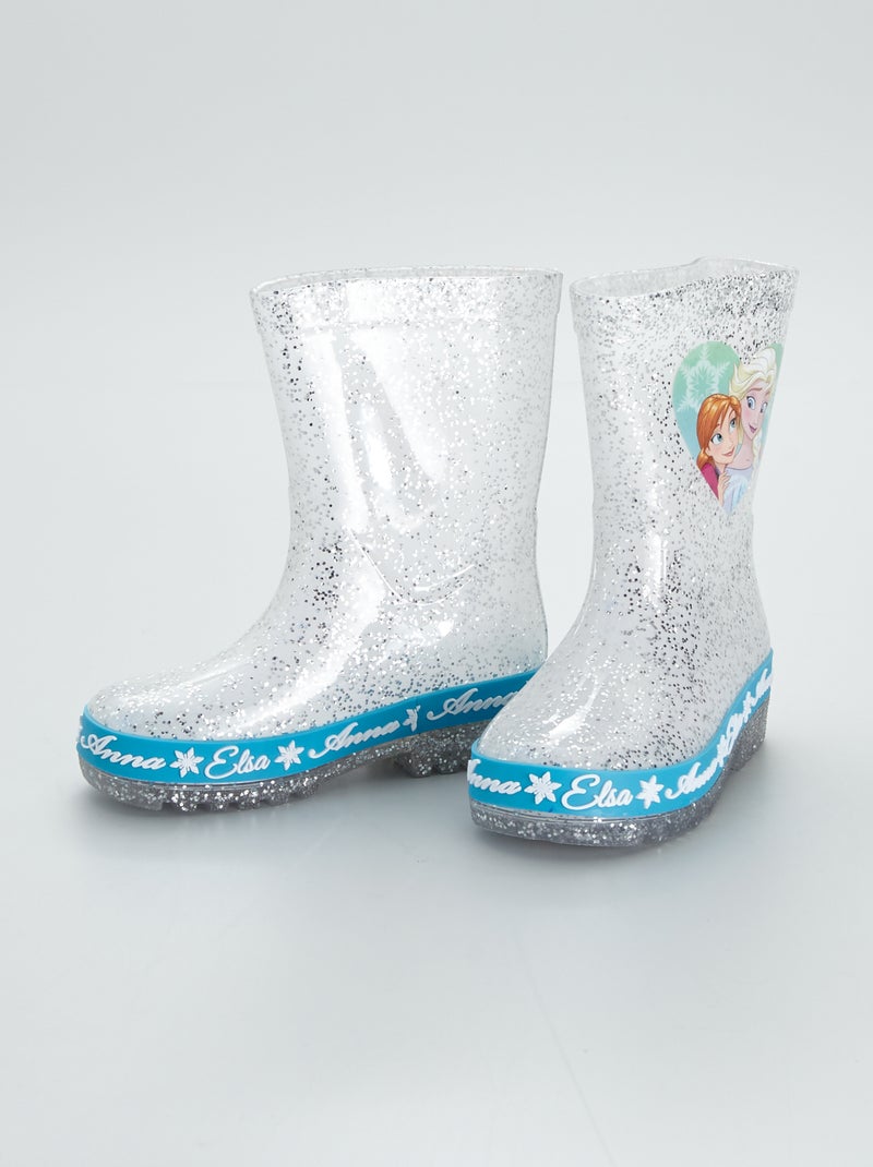 Bottes de pluie pailletées 'Reine des Neiges' Argenté - Kiabi