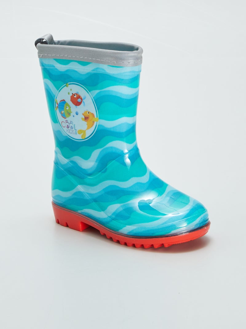 Bottes de pluie 'poissons' bleu - Kiabi