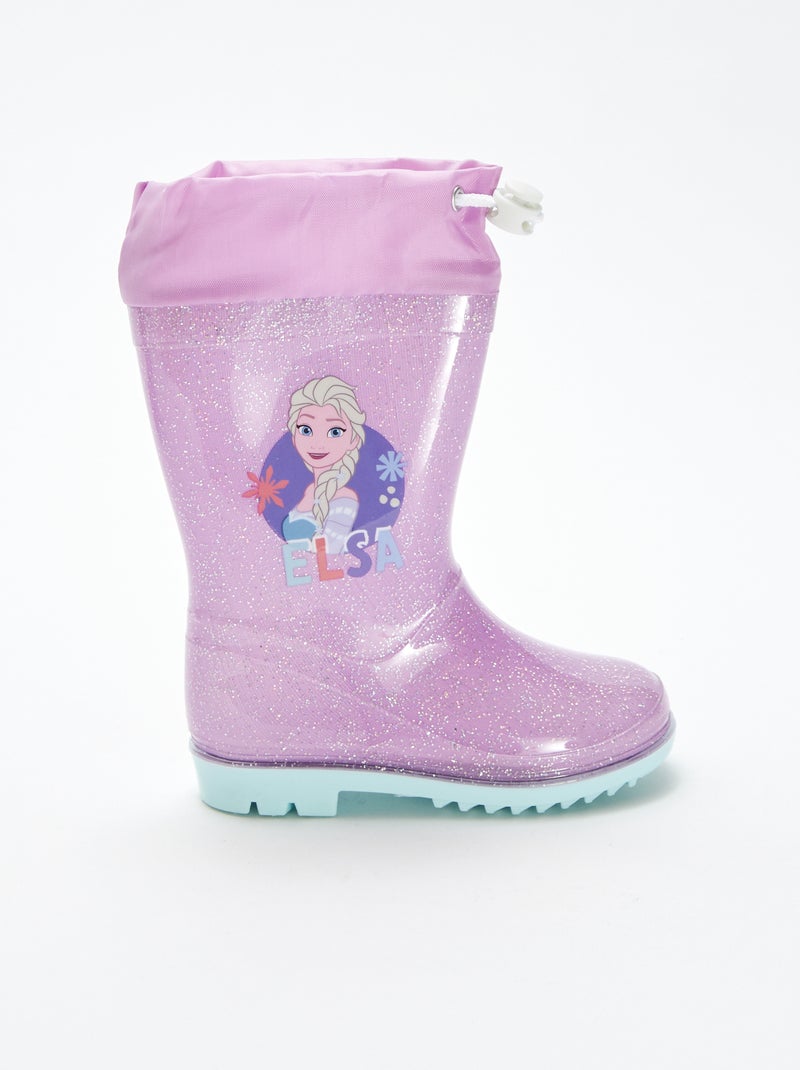 Bottes de pluie 'Reine des neiges' 'Disney' à paillettes Rose - Kiabi