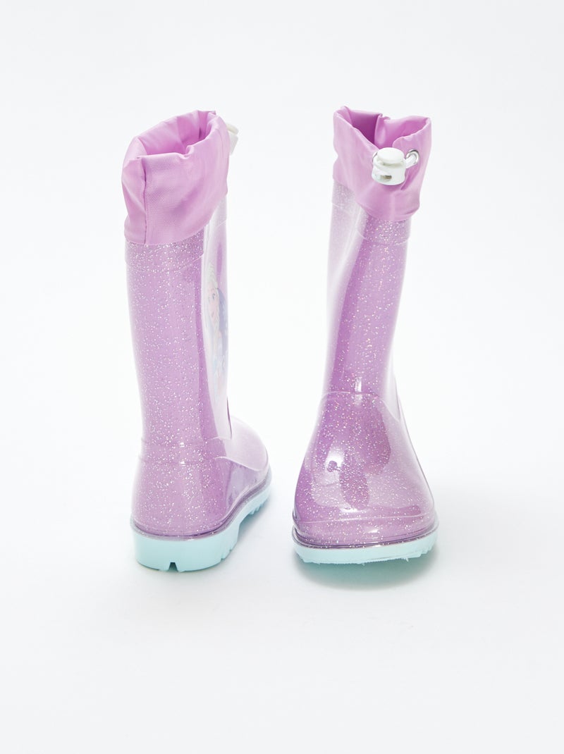 Bottes de pluie 'Reine des neiges' 'Disney' à paillettes Rose - Kiabi
