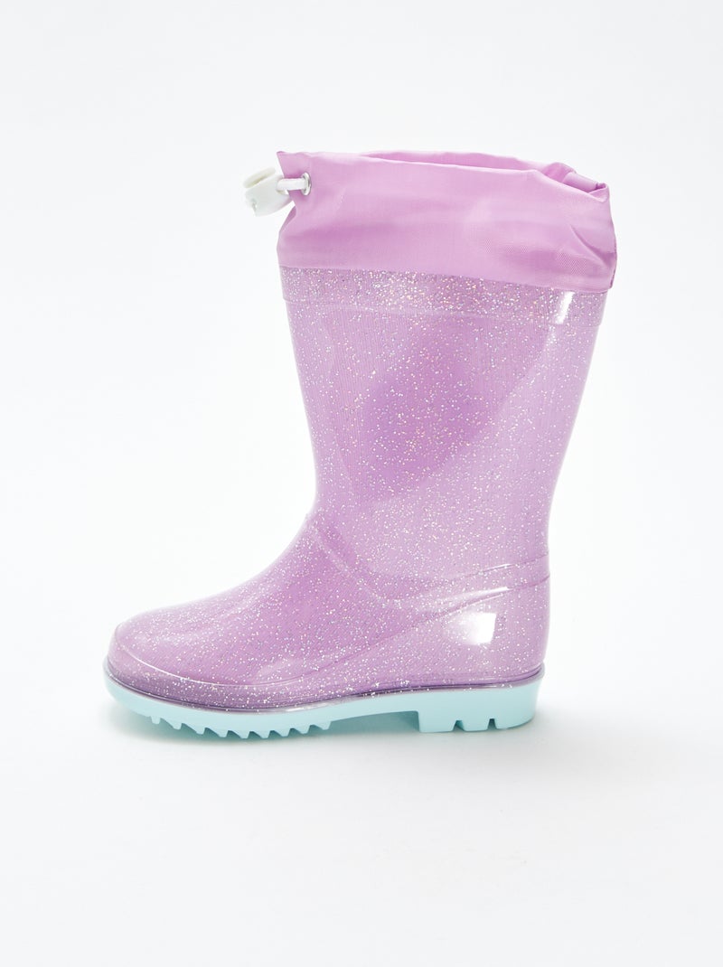 Bottes de pluie 'Reine des neiges' 'Disney' à paillettes Rose - Kiabi