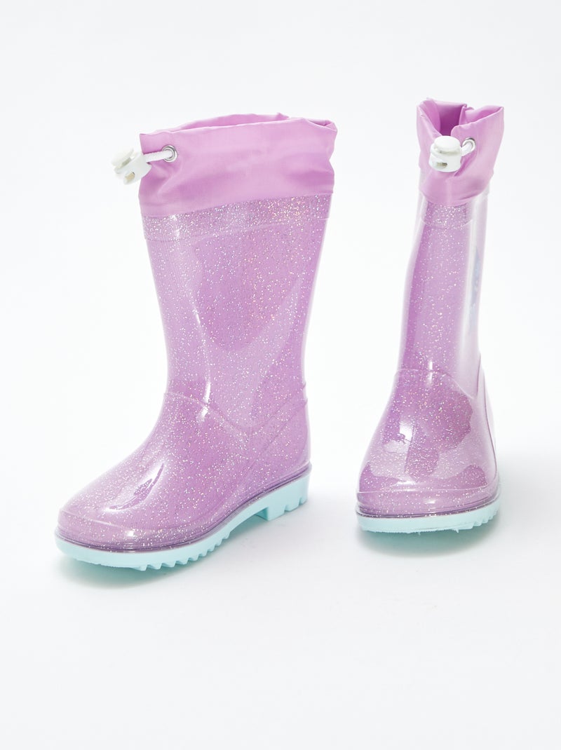 Bottes de pluie 'Reine des neiges' 'Disney' à paillettes Rose - Kiabi