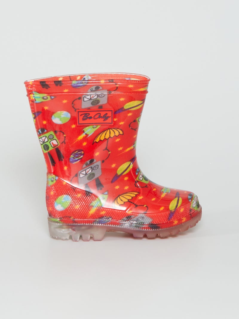 Bottes de pluie 'robot' Rouge - Kiabi