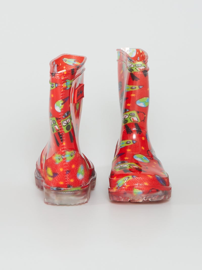 Bottes de pluie 'robot' Rouge - Kiabi