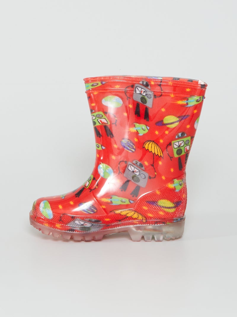Bottes de pluie 'robot' Rouge - Kiabi