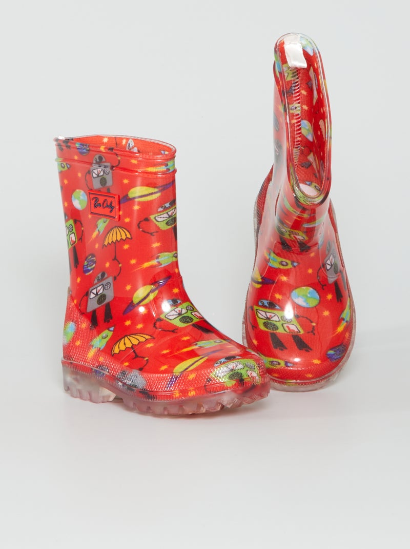 Bottes de pluie 'robot' Rouge - Kiabi