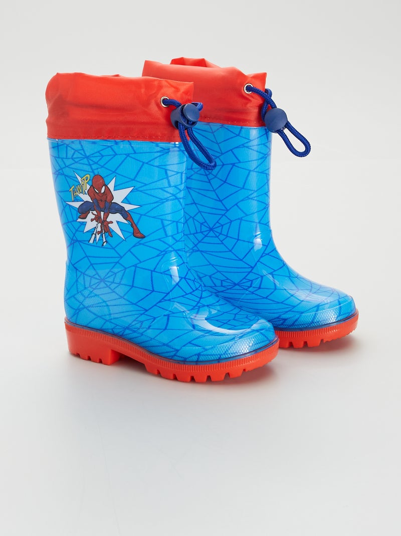 Bottes de pluie 'Spiderman' bleu - Kiabi