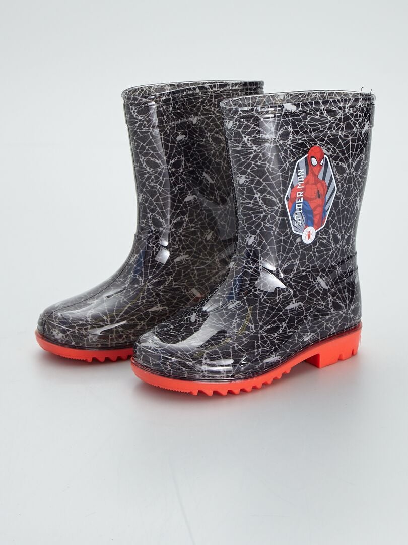 Bottes de pluie 'Spiderman' Noir - Kiabi