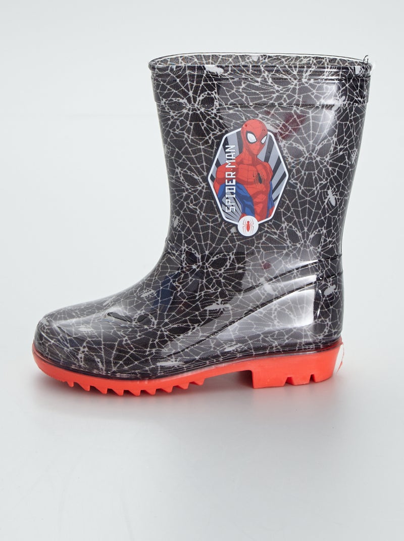 Bottes de pluie 'Spiderman' Noir - Kiabi