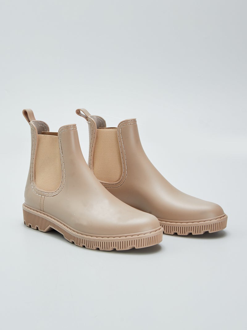 Bottes de pluie style chelsea Beige - Kiabi