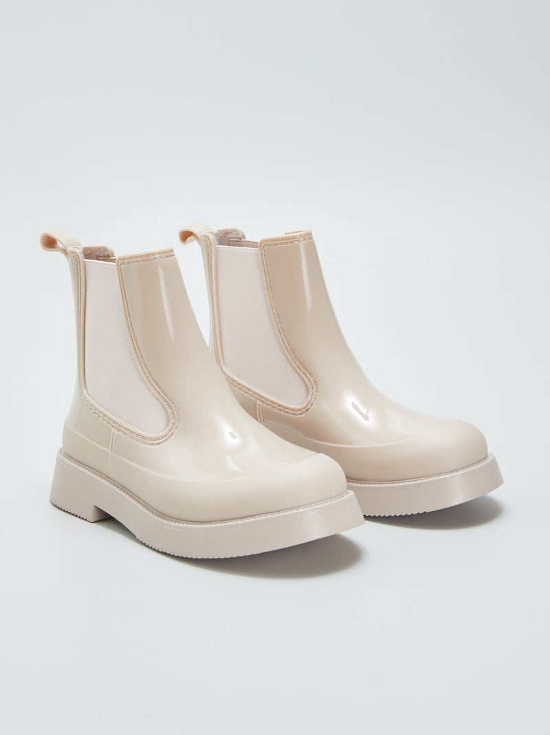 Bottes de pluie style chelsea Beige - Kiabi