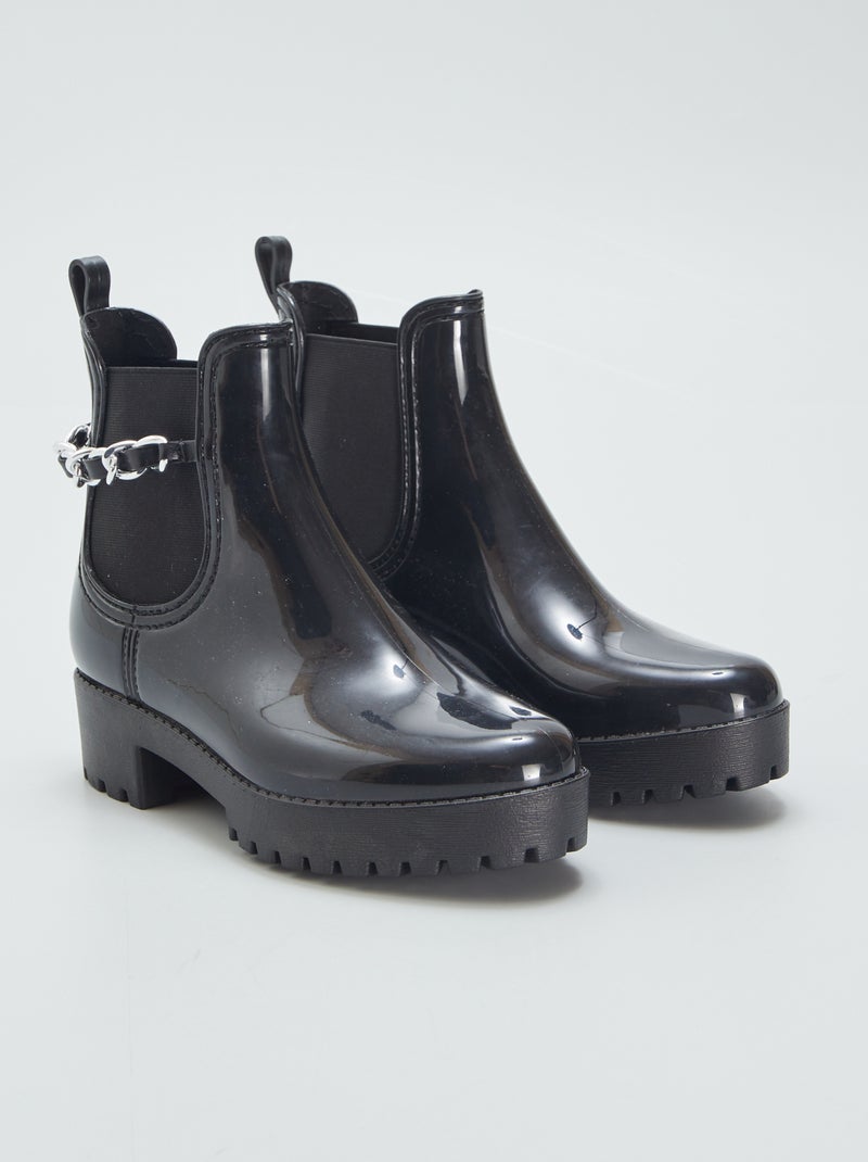 Bottes de pluie style chelsea noir - Kiabi