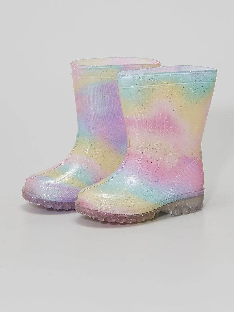 Bottes de pluie tie and dye rose - Kiabi